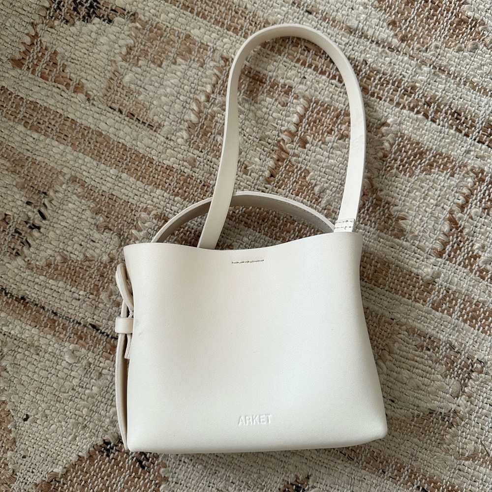 Arket white leather crossbody purse